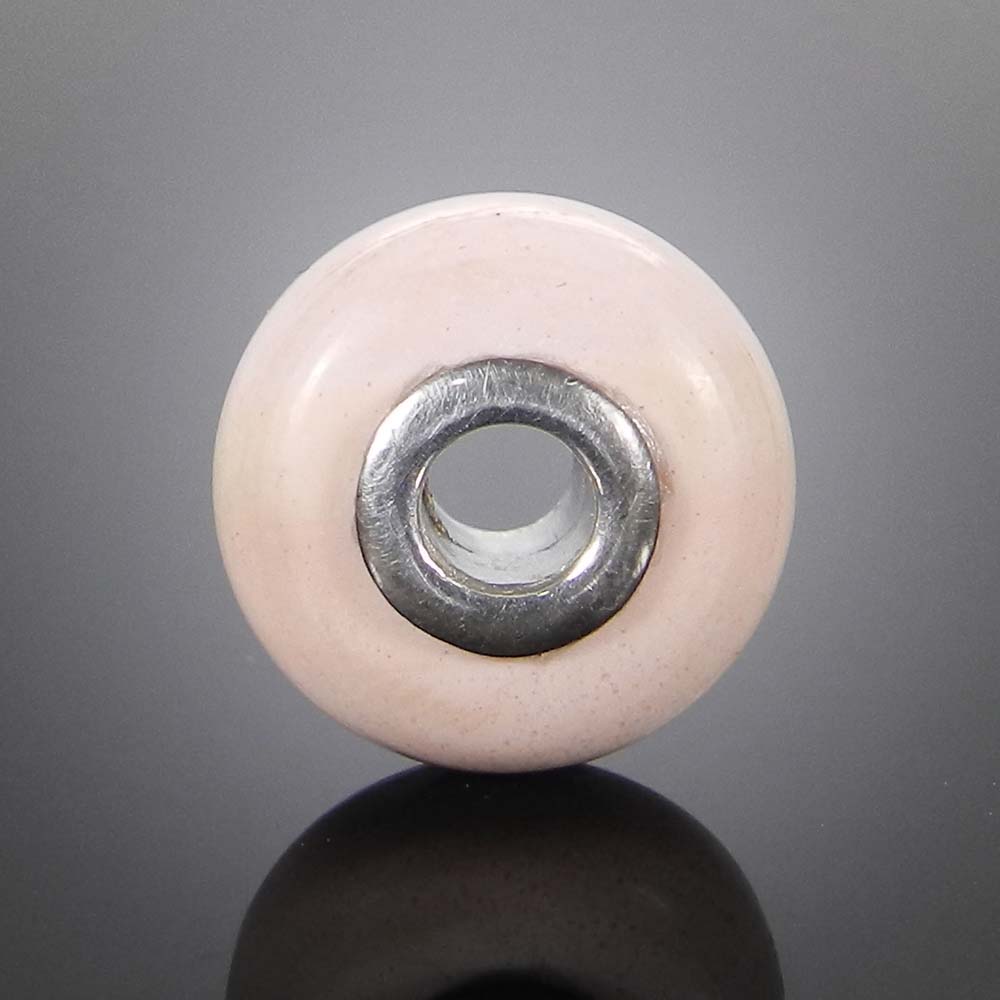 Natural Pink Opal big hole gemstone silver core beads for Jewelry making