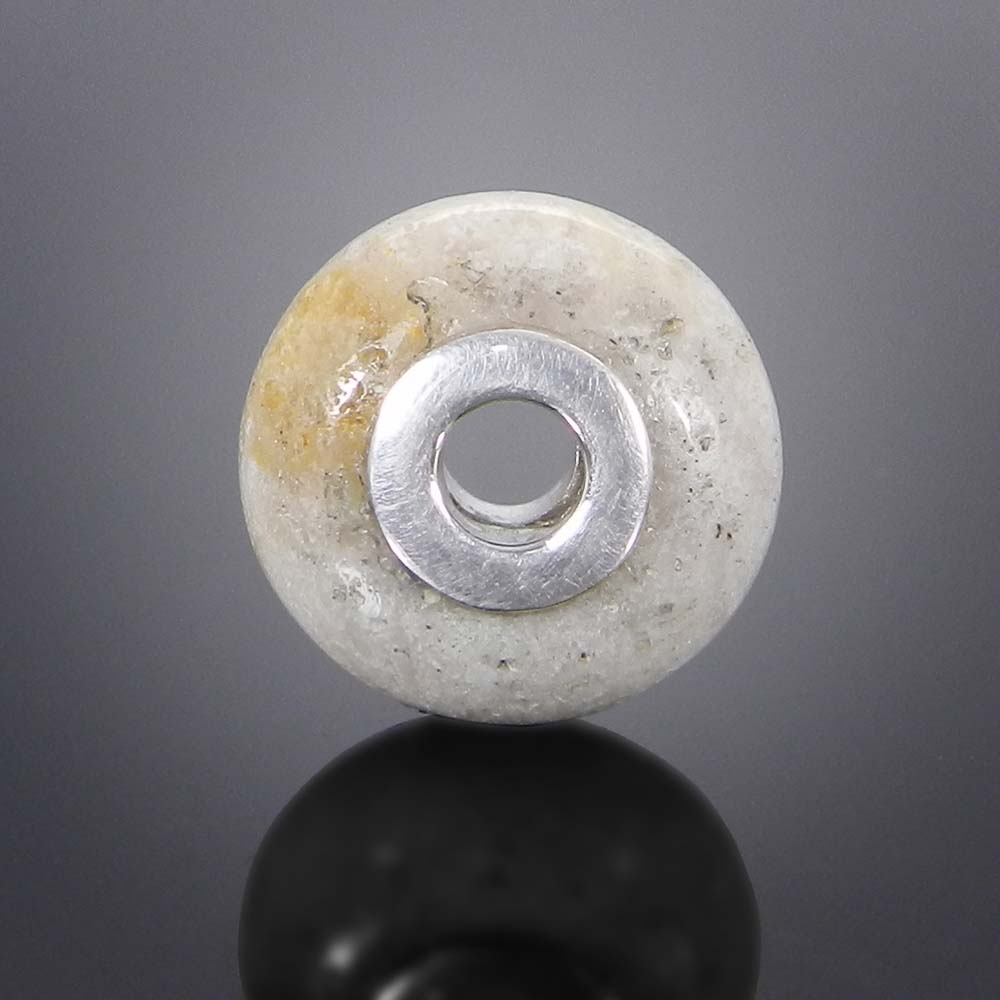 Natural Pink Opal big hole gemstone silver core beads for Jewelry making
