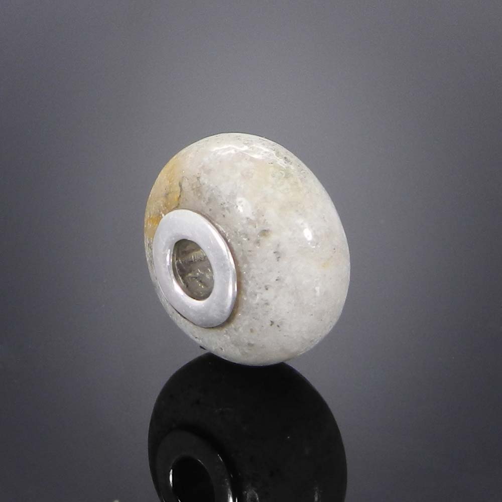 Natural Pink Opal big hole gemstone silver core beads for Jewelry making