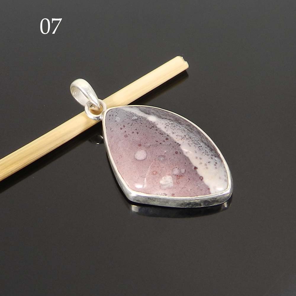 Natural Porcelain Jasper 925 Sterling Silver Designer Bezel Set Pendant