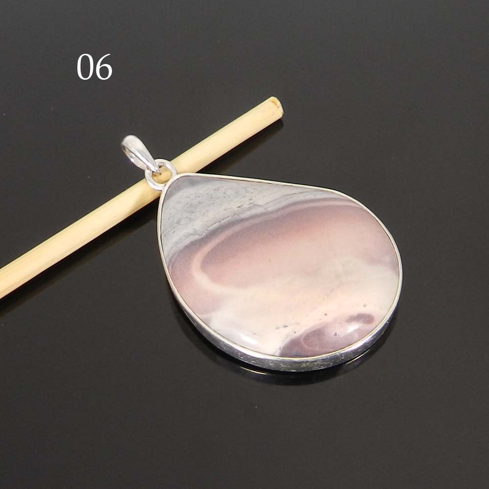 Natural Porcelain Jasper 925 Sterling Silver Designer Bezel Set Pendant