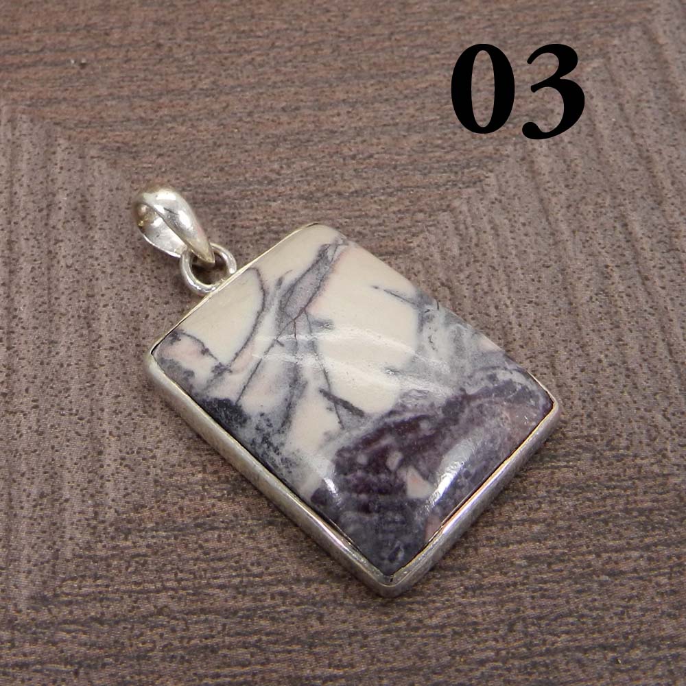 Natural Porcelain Jasper 925 Sterling Silver Designer Bezel Set Pendant