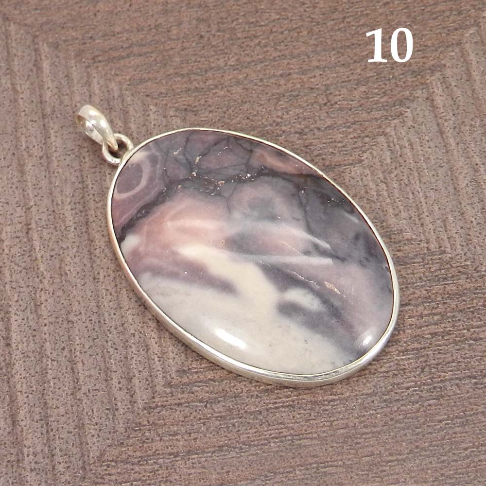 Natural Porcelain Jasper 925 Sterling Silver Designer Bezel Set Pendant