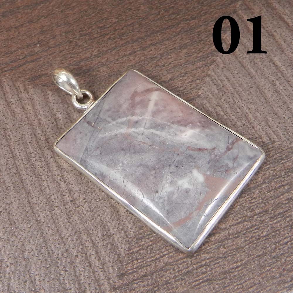 Natural Porcelain Jasper 925 Sterling Silver Designer Bezel Set Pendant