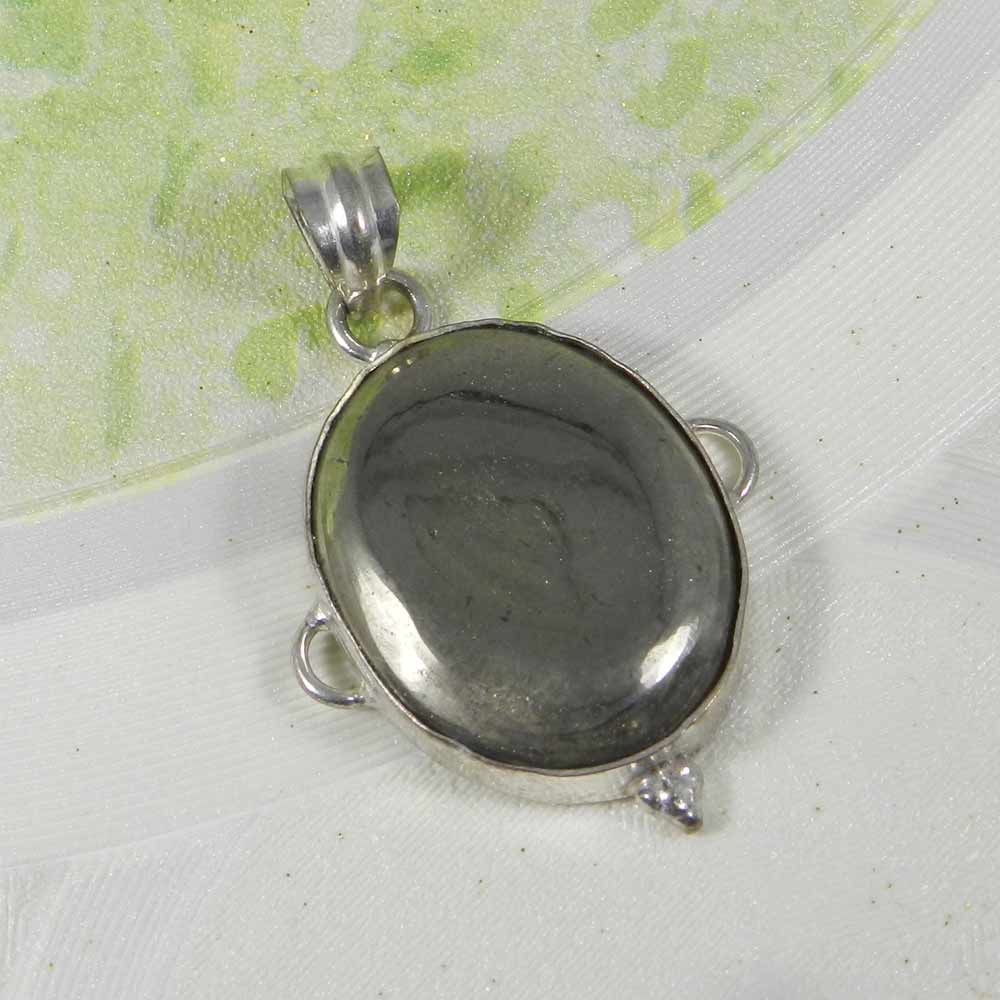 Natural Pyrite 925 Sterling Silver Designer Bezel Set Pendant
