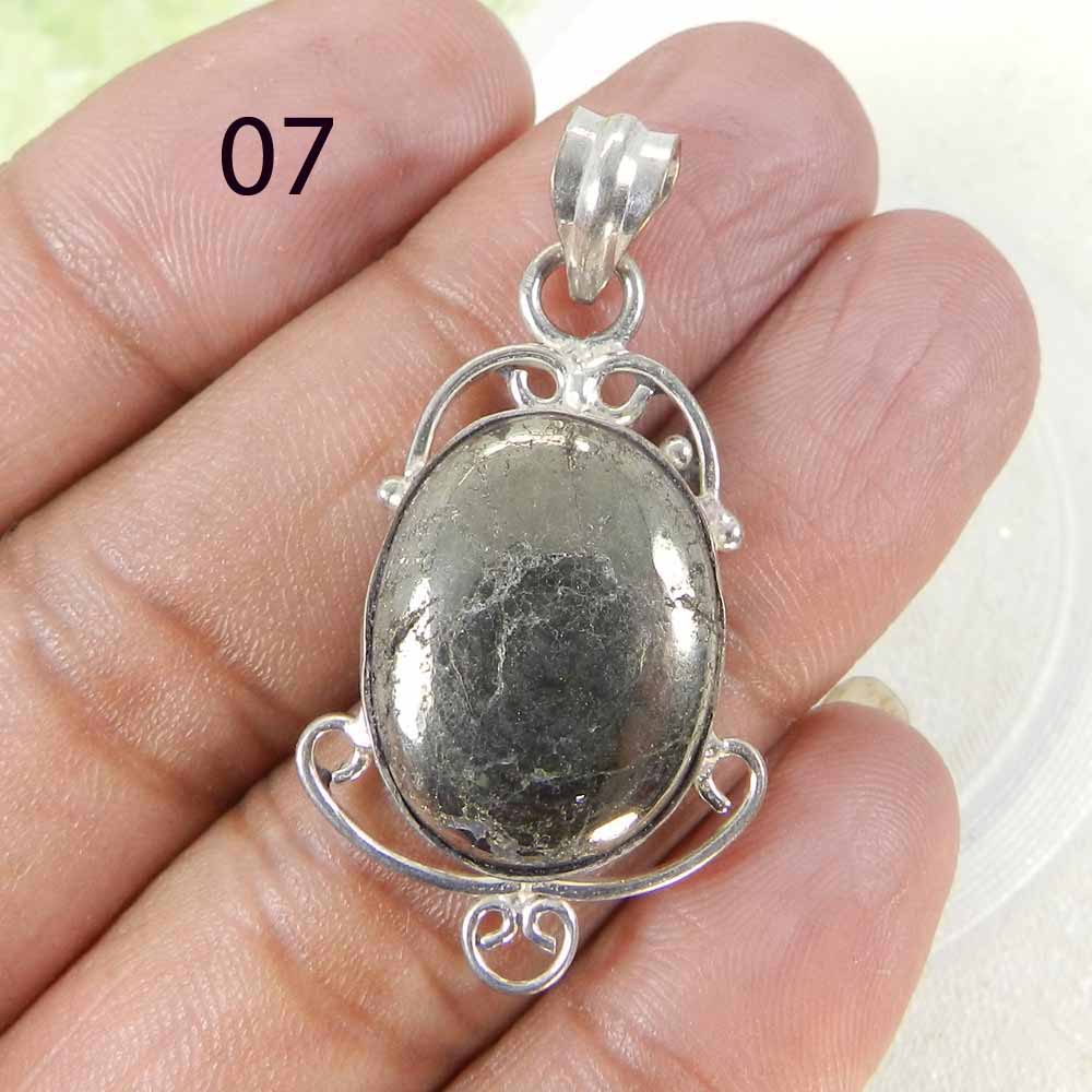 Natural Pyrite 925 Sterling Silver Designer Bezel Set Pendant
