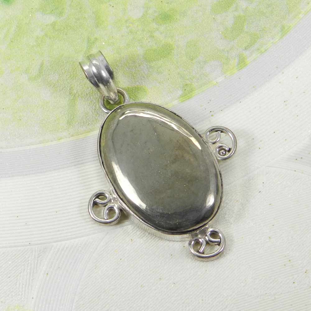 Natural Pyrite 925 Sterling Silver Designer Bezel Set Pendant