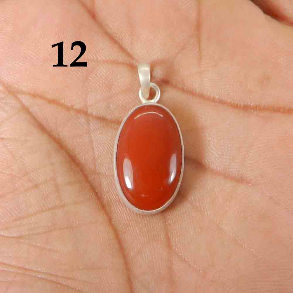 Natural Red Onyx 925 Sterling Silver Designer Bezel Set Pendant