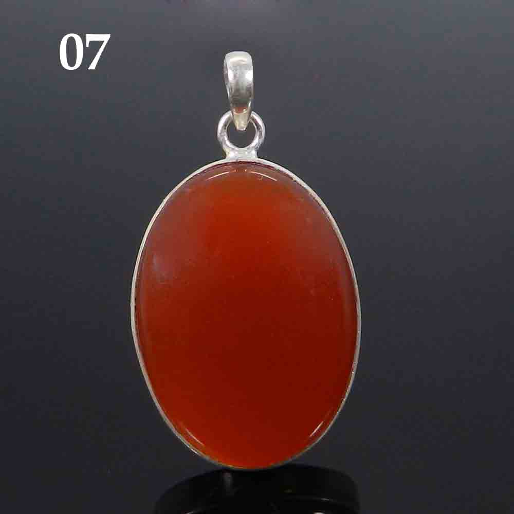 Natural Red Onyx 925 Sterling Silver Designer Bezel Set Pendant