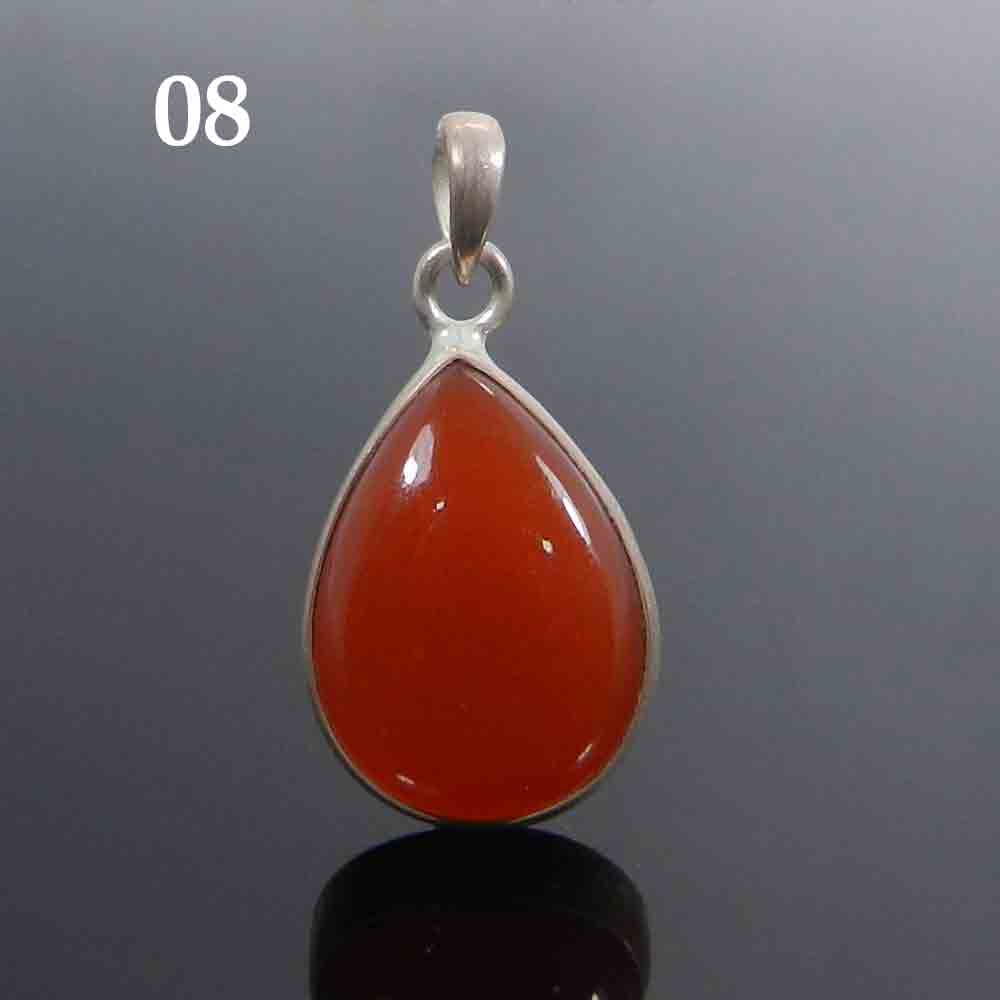 Natural Red Onyx 925 Sterling Silver Designer Bezel Set Pendant