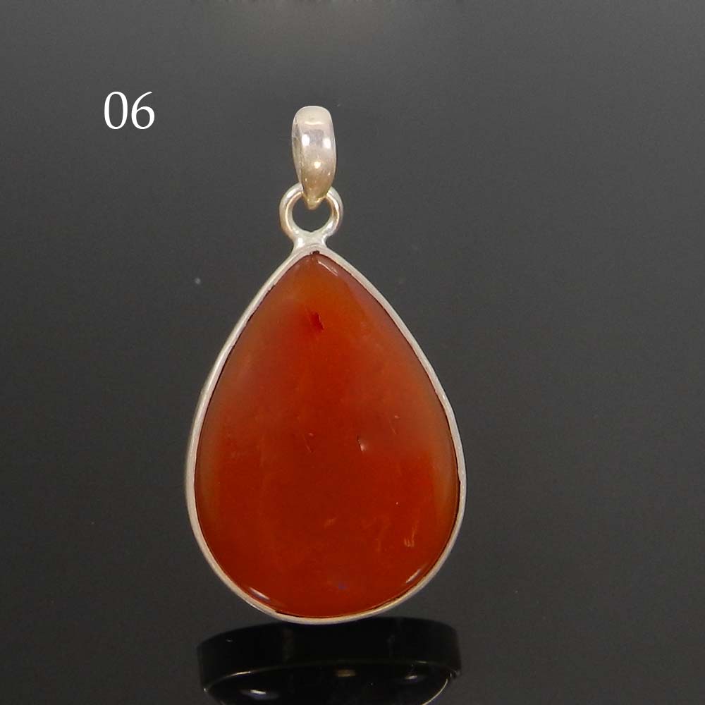 Natural Red Onyx 925 Sterling Silver Designer Bezel Set Pendant