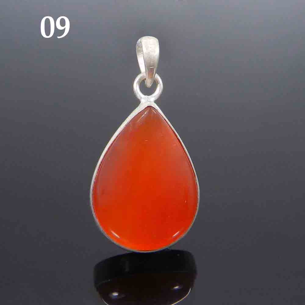 Natural Red Onyx 925 Sterling Silver Designer Bezel Set Pendant