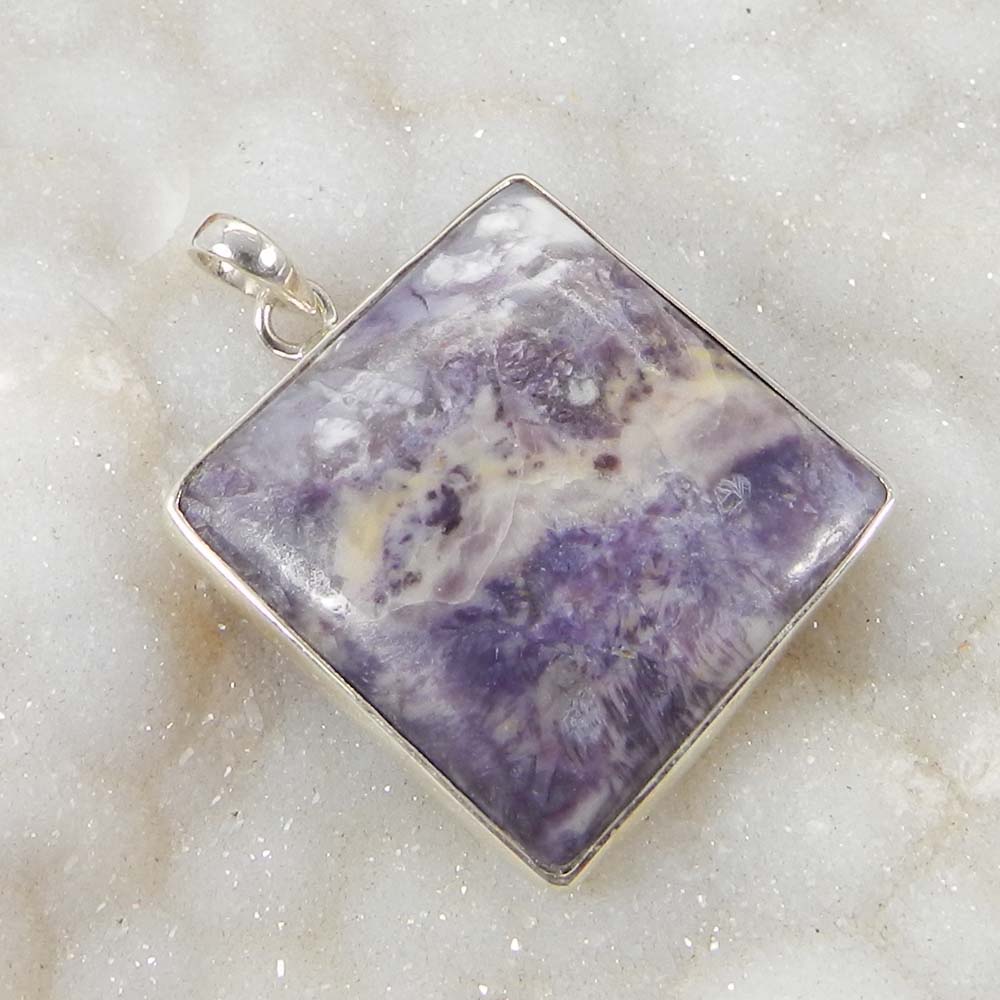 Natural Tiffany Jasper 925 Sterling Silver Designer Bezel Set Pendant