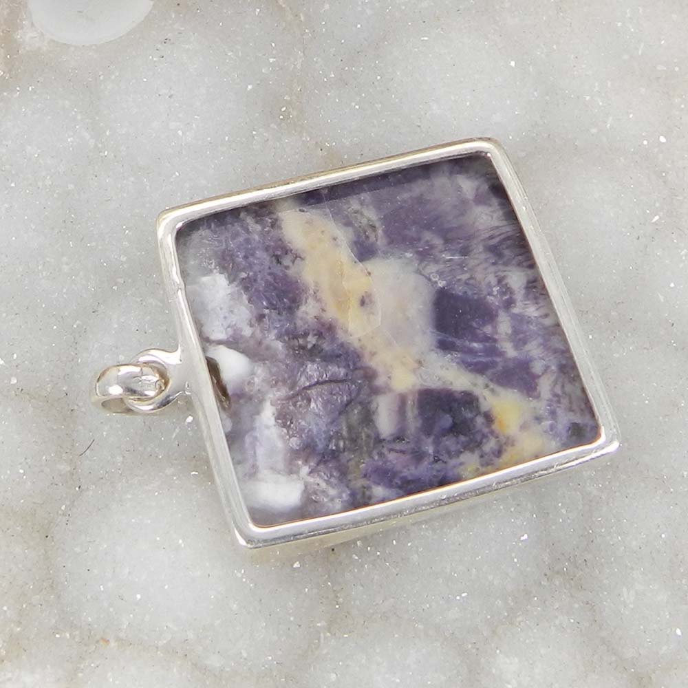 Natural Tiffany Jasper 925 Sterling Silver Designer Bezel Set Pendant