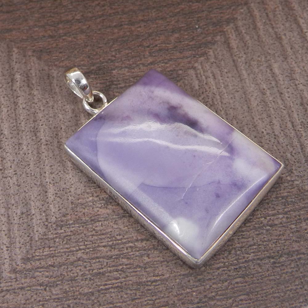 Natural Tiffany Jasper 925 Sterling Silver Designer Bezel Set Pendant