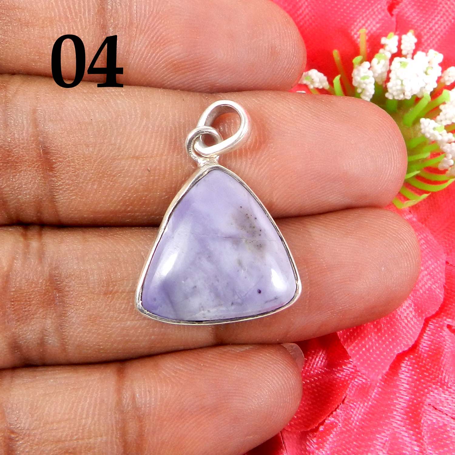 Natural Tiffany Jasper 925 Sterling Silver Designer Bezel Set Pendant