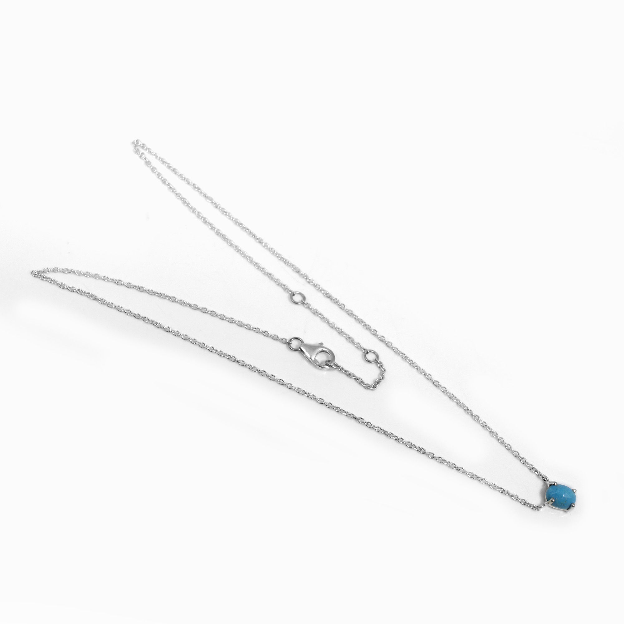 Natural Turquoise Silver Chain Necklace