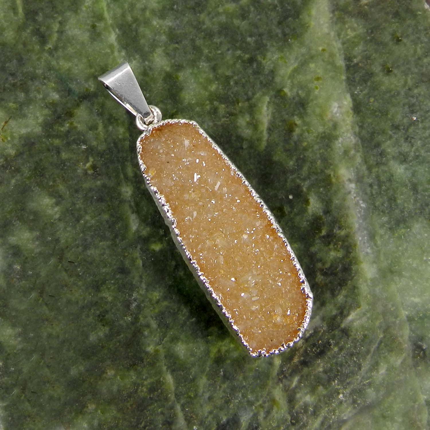 Natural White Druzy Silver Electroplated Designer Pendant