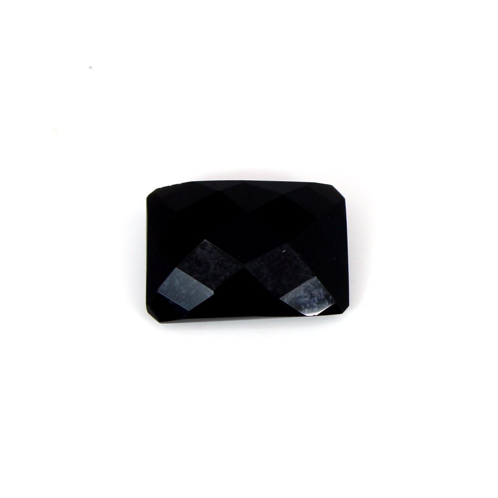 Image of Newest Collection Natural Black Onyx Octagon Checker Cut 18x13mm 21.9 Cts Loose Gemstone For Jewelry Making