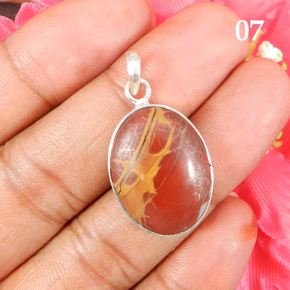 Noreena Jasper 925 Sterling Silver Designer Bezel Set Pendant