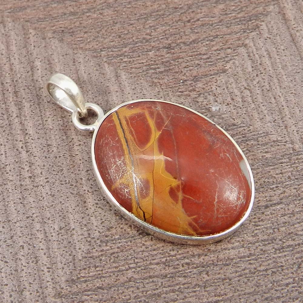 Noreena Jasper 925 Sterling Silver Designer Bezel Set Pendant