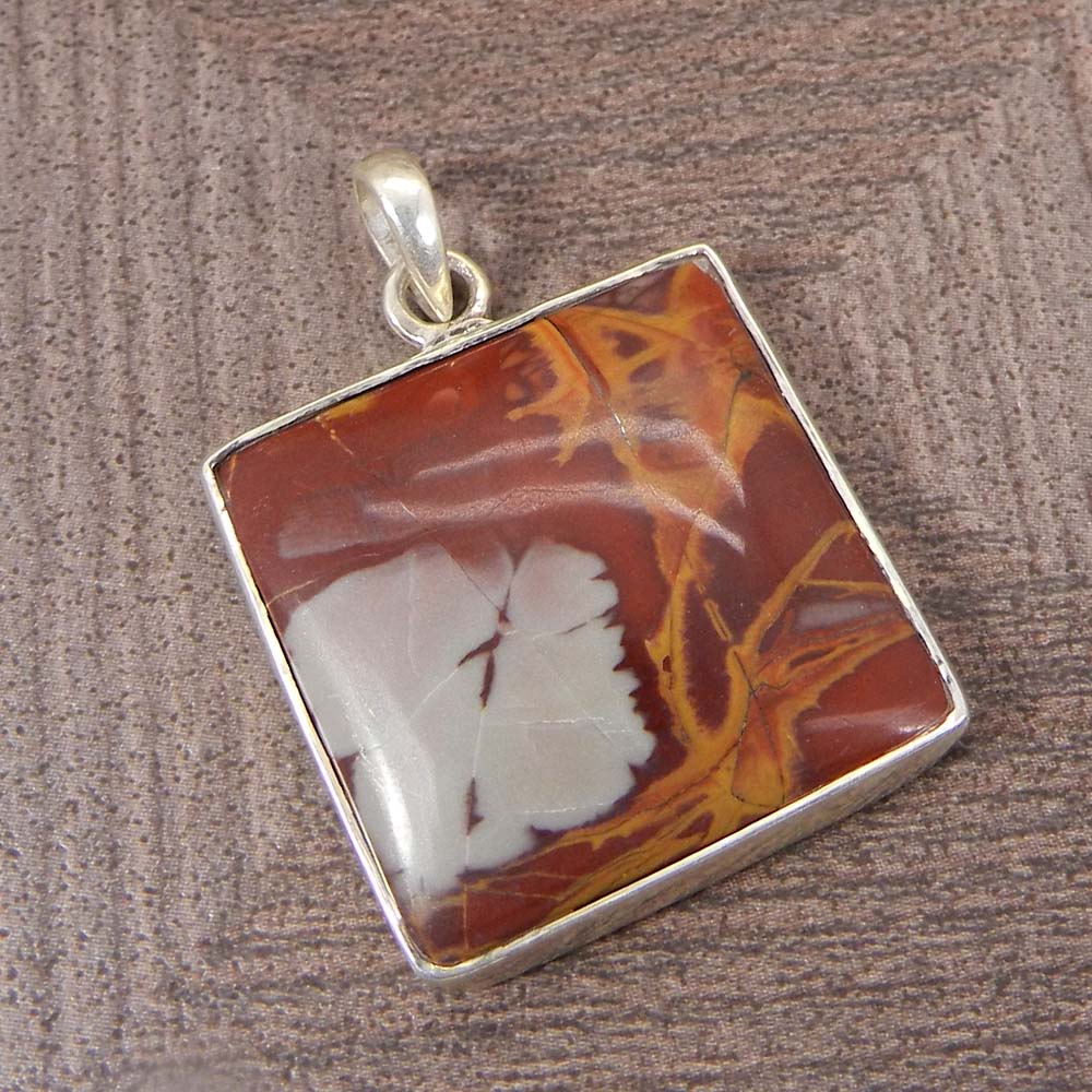 Noreena Jasper 925 Sterling Silver Designer Bezel Set Pendant