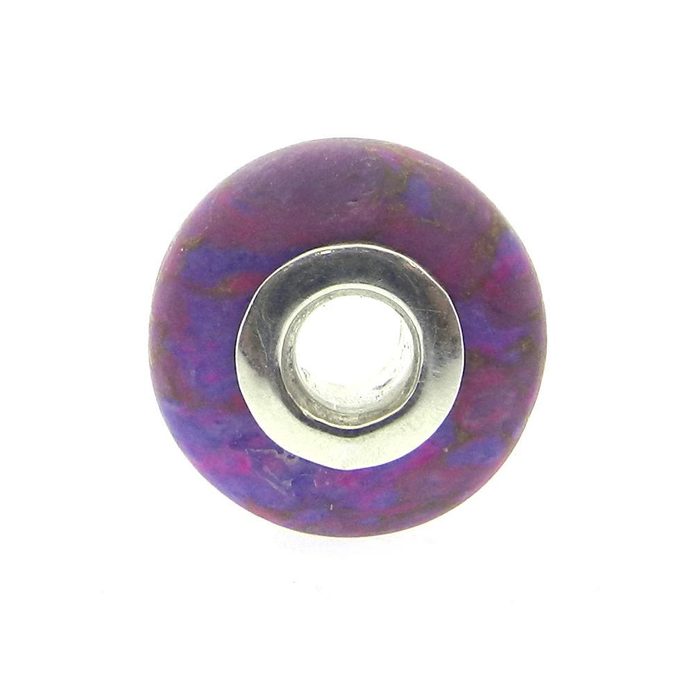 Purple mohave turquoise big hole silver core beads for Jewelry making
