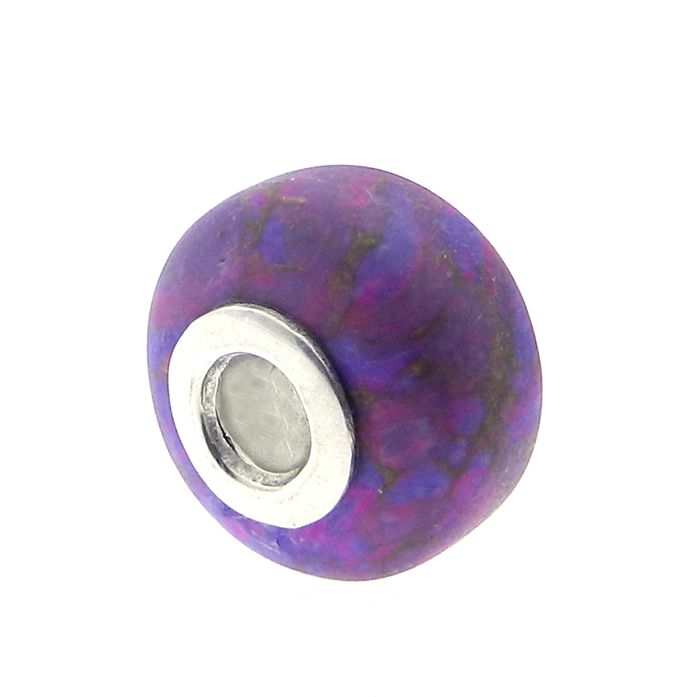Purple mohave turquoise big hole silver core beads for Jewelry making