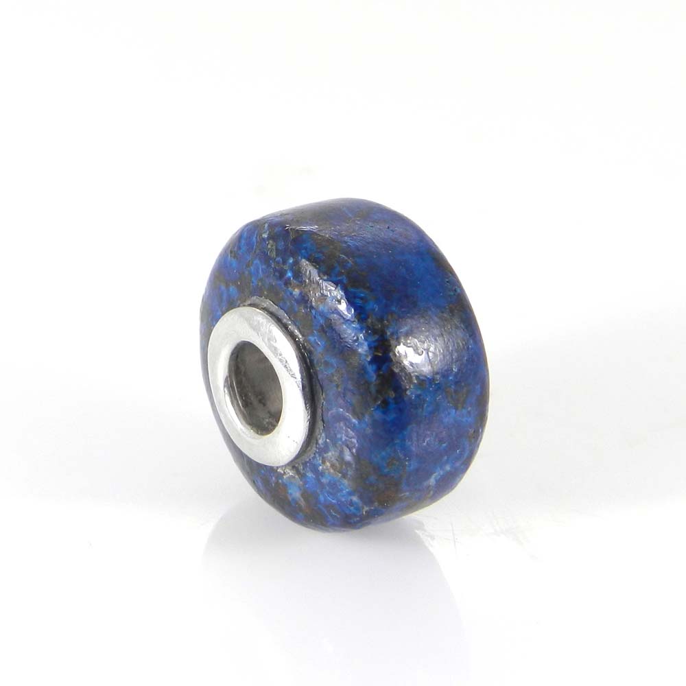 Rainbow calsilica big hole gemstone silver core beads for bracelet making