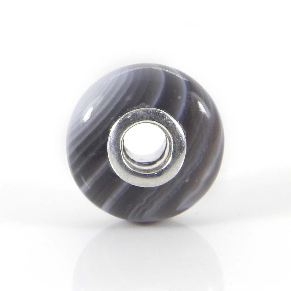 Rainbow calsilica big hole gemstone silver core beads for bracelet making