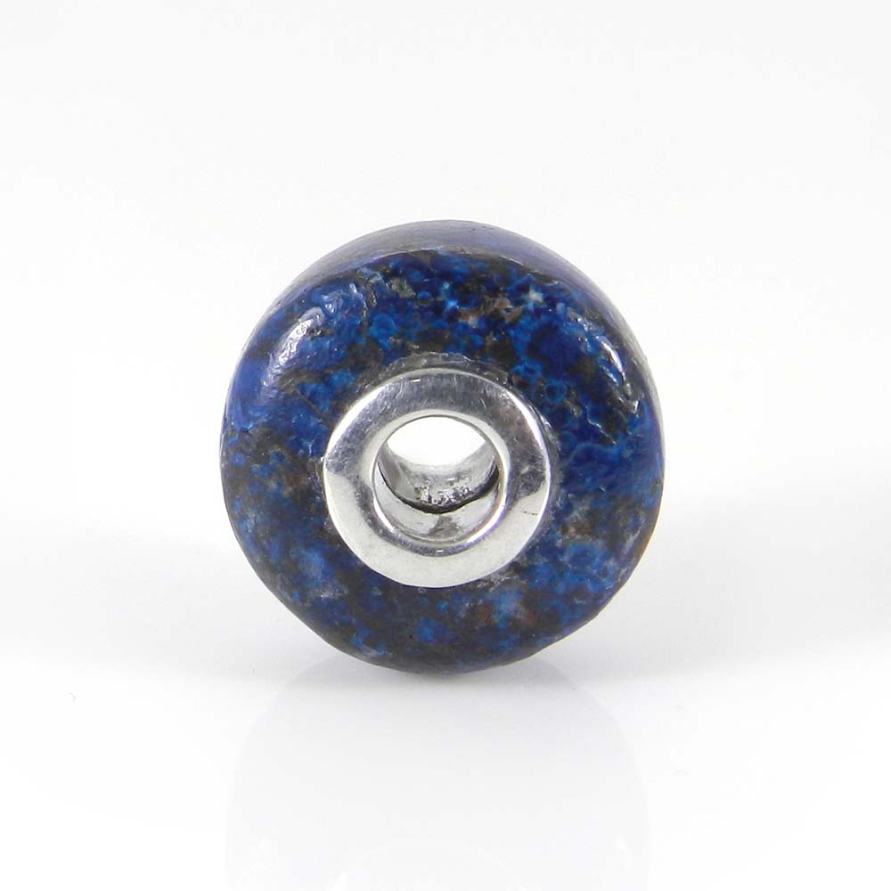 Rainbow calsilica big hole gemstone silver core beads for bracelet making