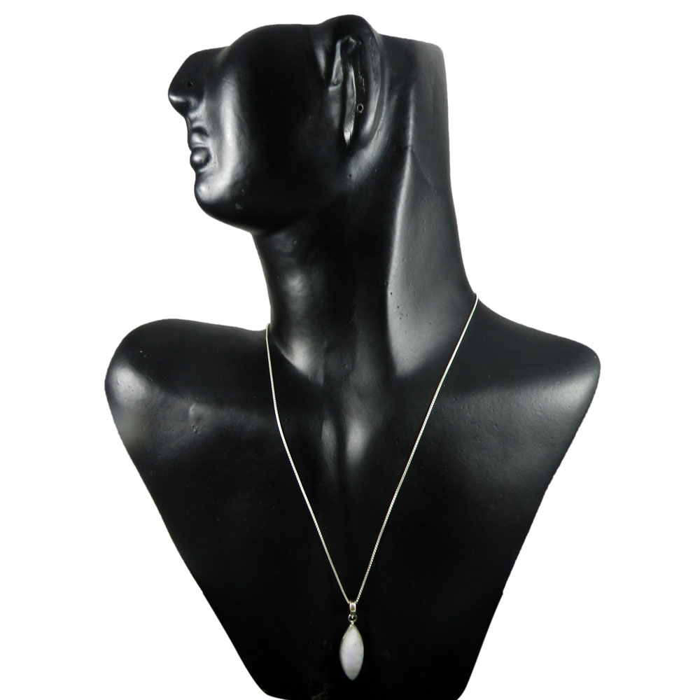 Rainbow Moonstone 925 Sterling Silver Slide Pendant With Chain