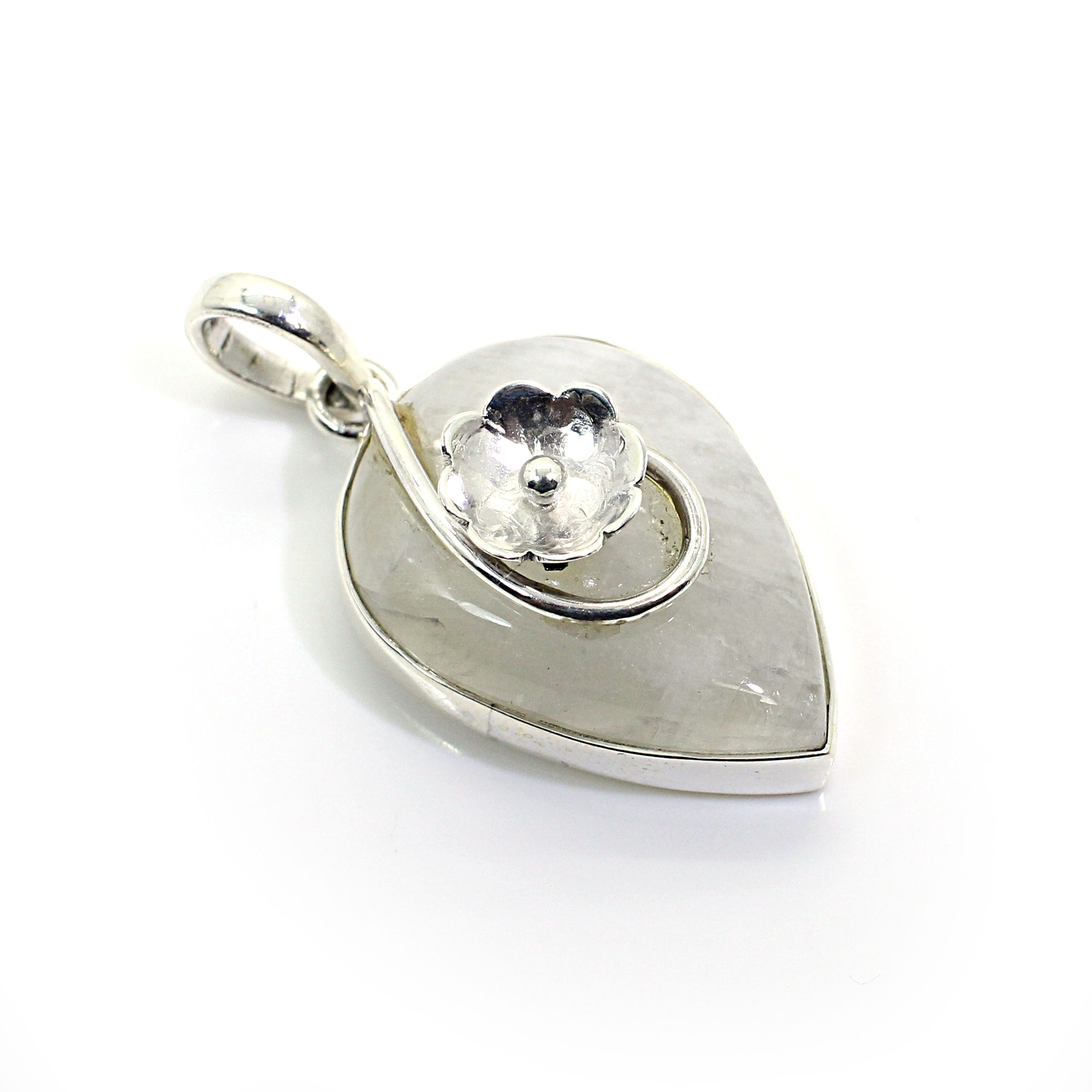 Rainbow Moonstone Sterling Silver Designer Pendant