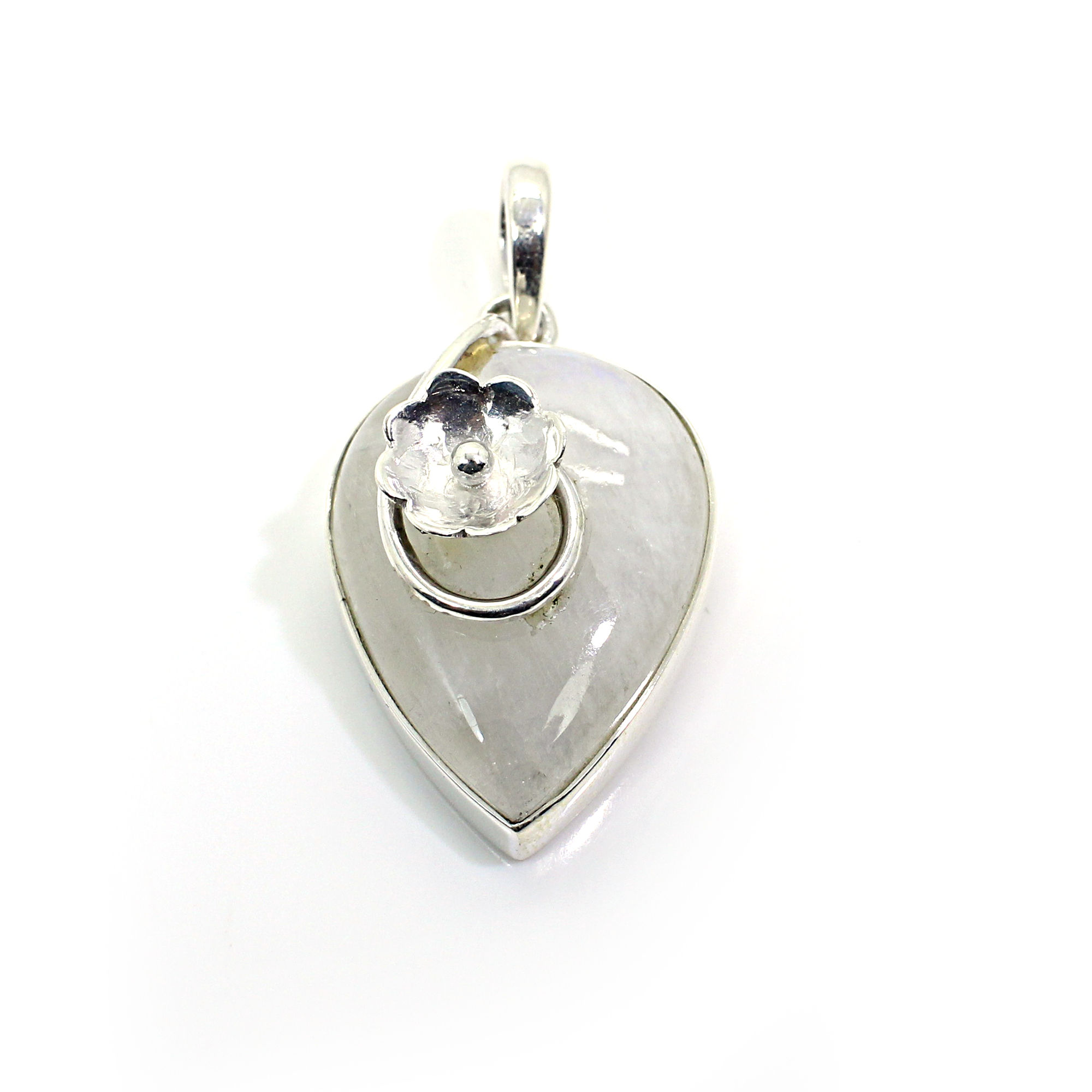 Rainbow Moonstone Sterling Silver Designer Pendant