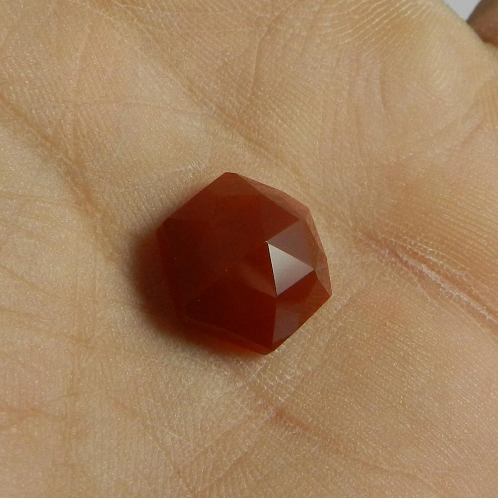 Red Onyx 12x12mm Hexagon Rose Cut Loose Gemstone