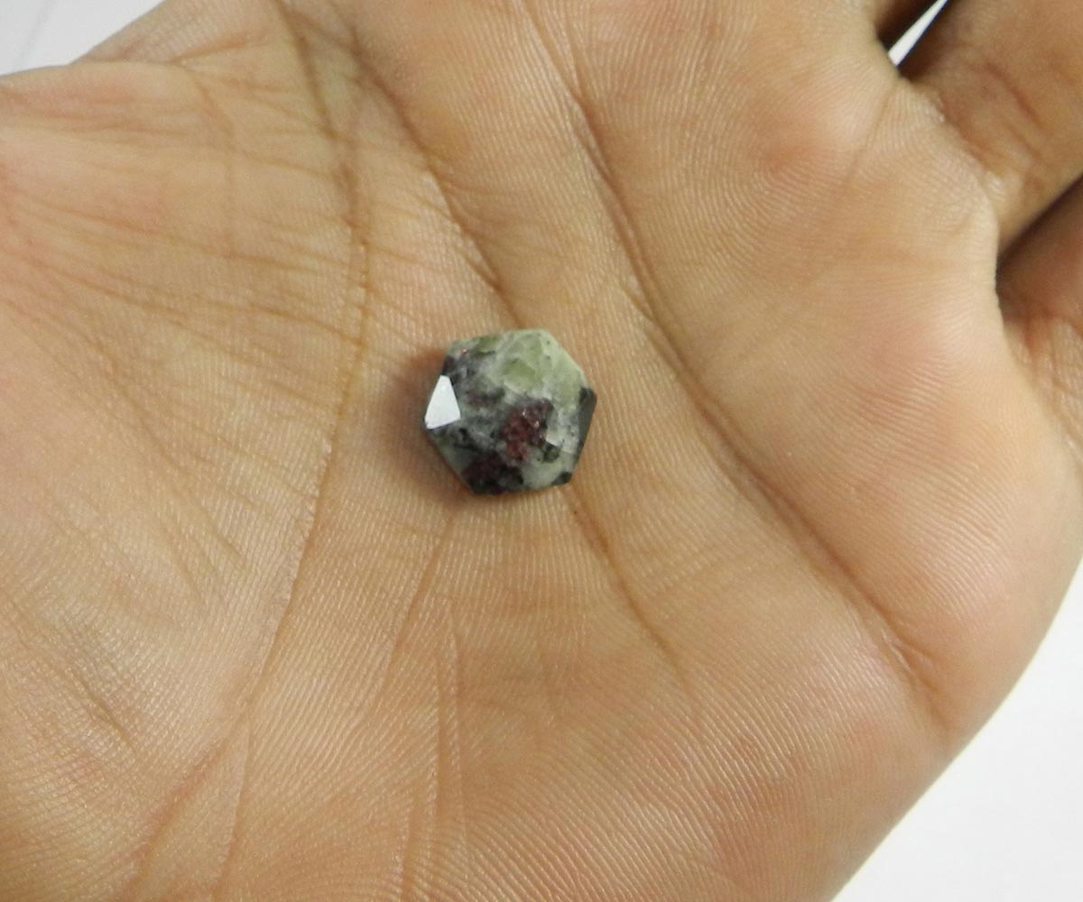 Red Onyx 12x12mm Hexagon Rose Cut Loose Gemstone