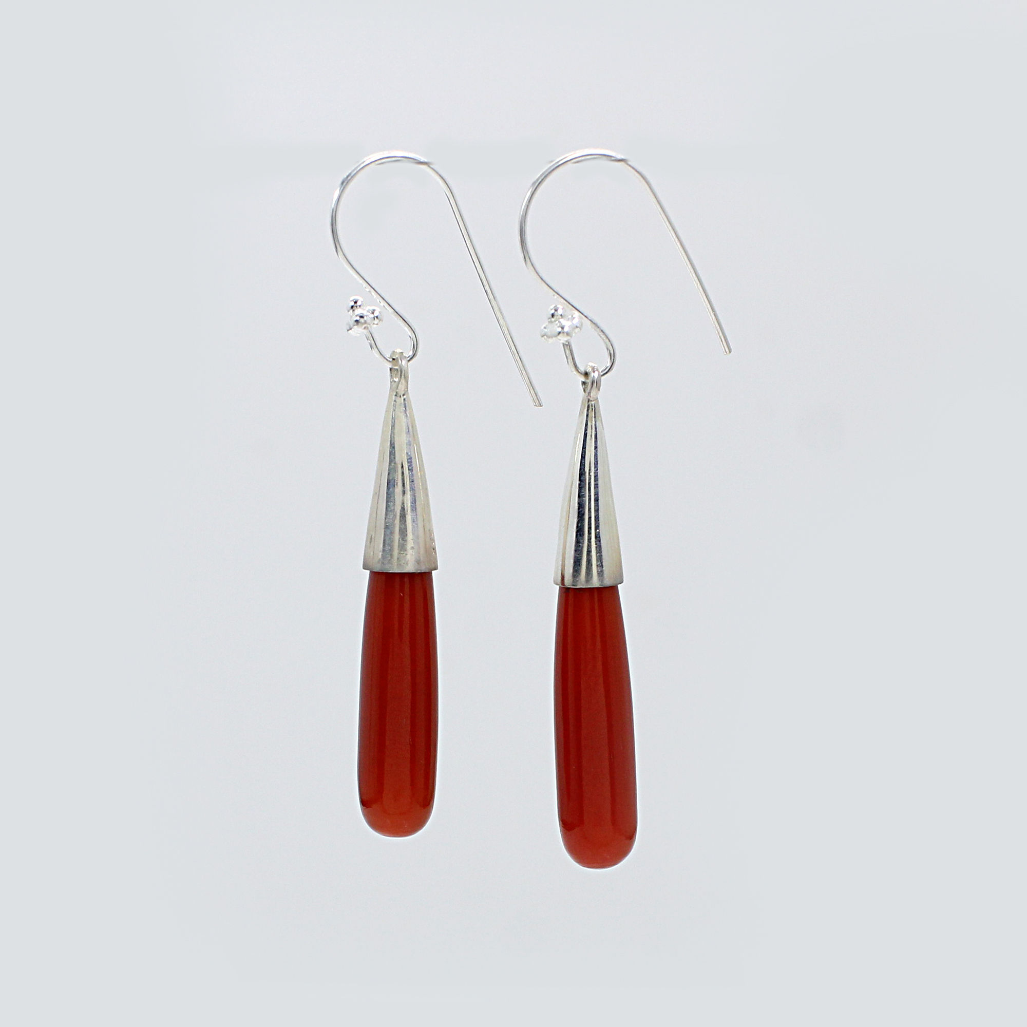 Red Onyx Sterling Silver Dangle Earrings