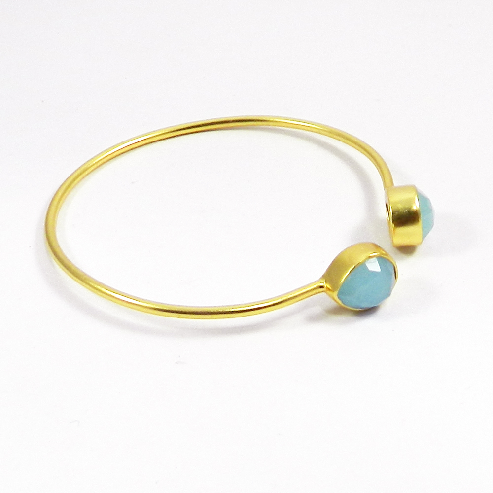 Sabrina Gemstone pear gold plated adjustable bracelet