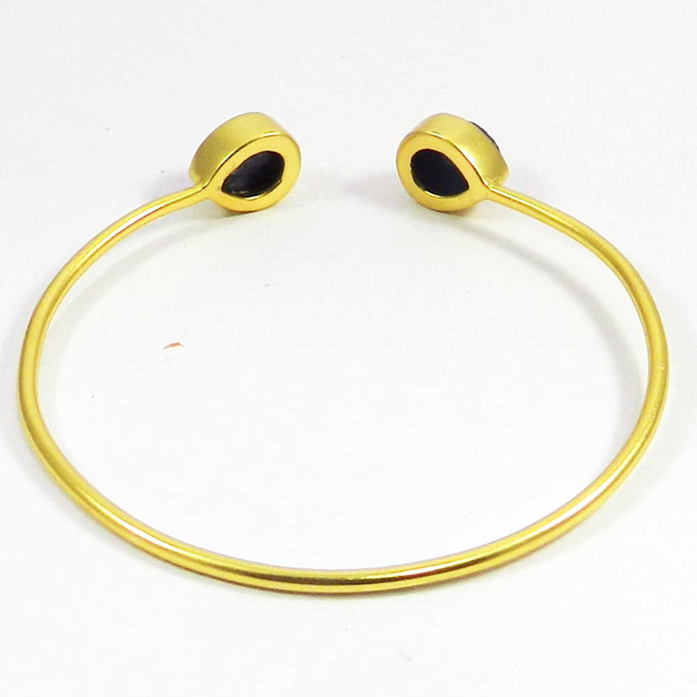 Sabrina Gemstone pear gold plated adjustable bracelet