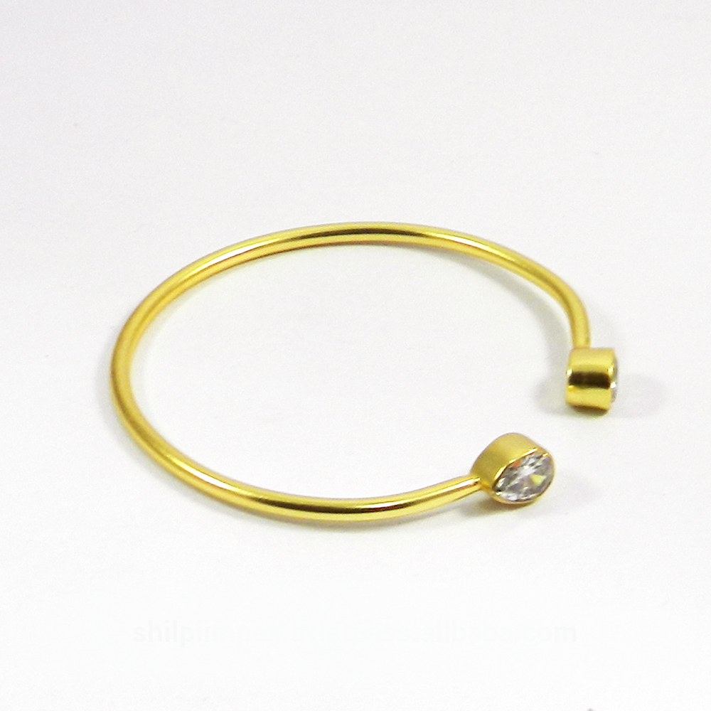 Sabrina Gemstone pear gold plated adjustable bracelet
