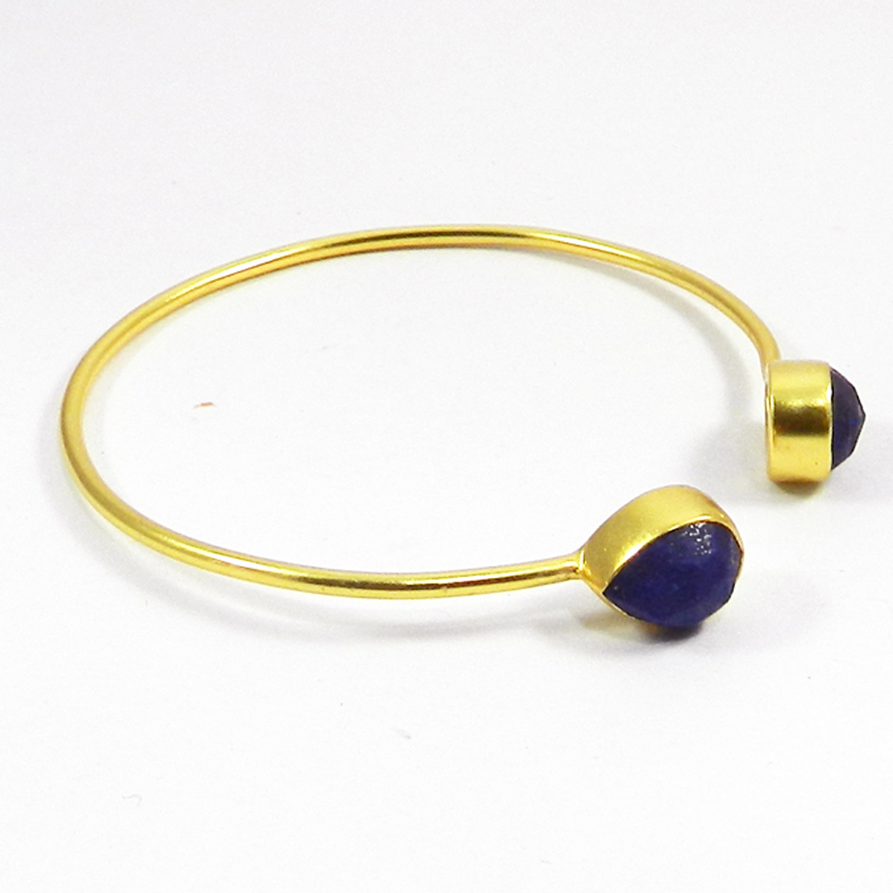 Sabrina Gemstone pear gold plated adjustable bracelet