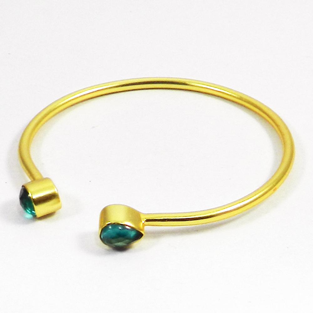 Sabrina Gemstone pear gold plated adjustable bracelet