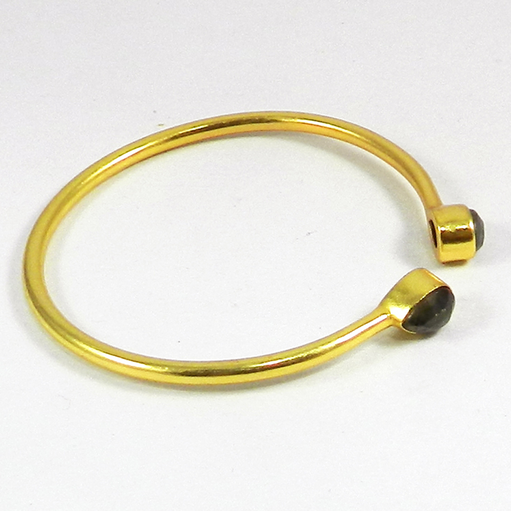Sabrina Gemstone pear gold plated adjustable bracelet
