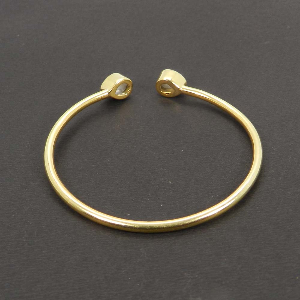 Sabrina Gemstone pear gold plated adjustable bracelet