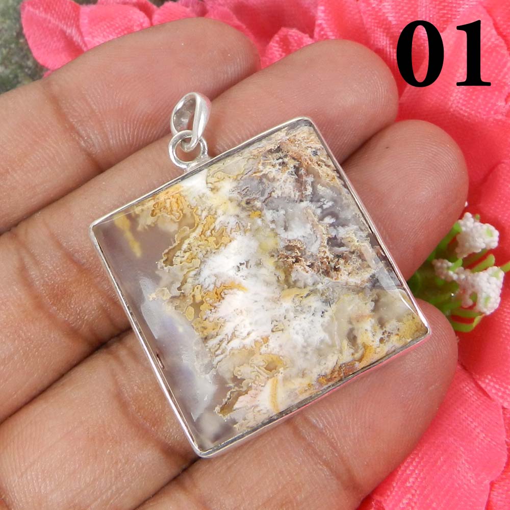 Segenite Jasper 925 Sterling Silver Designer Bezel Set Pendant