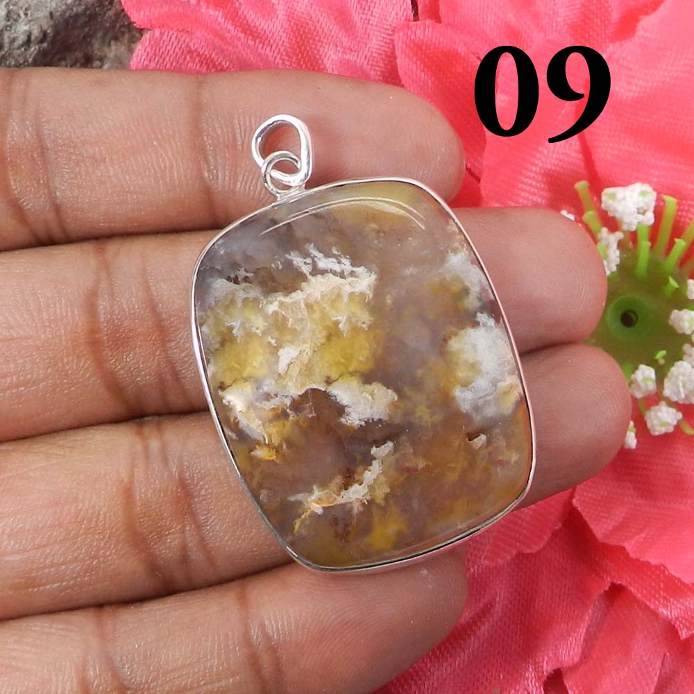 Segenite Jasper 925 Sterling Silver Designer Bezel Set Pendant