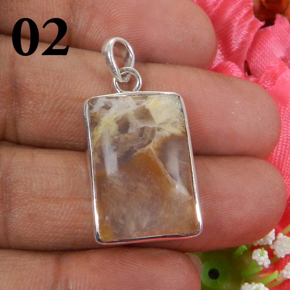 Segenite Jasper 925 Sterling Silver Designer Bezel Set Pendant