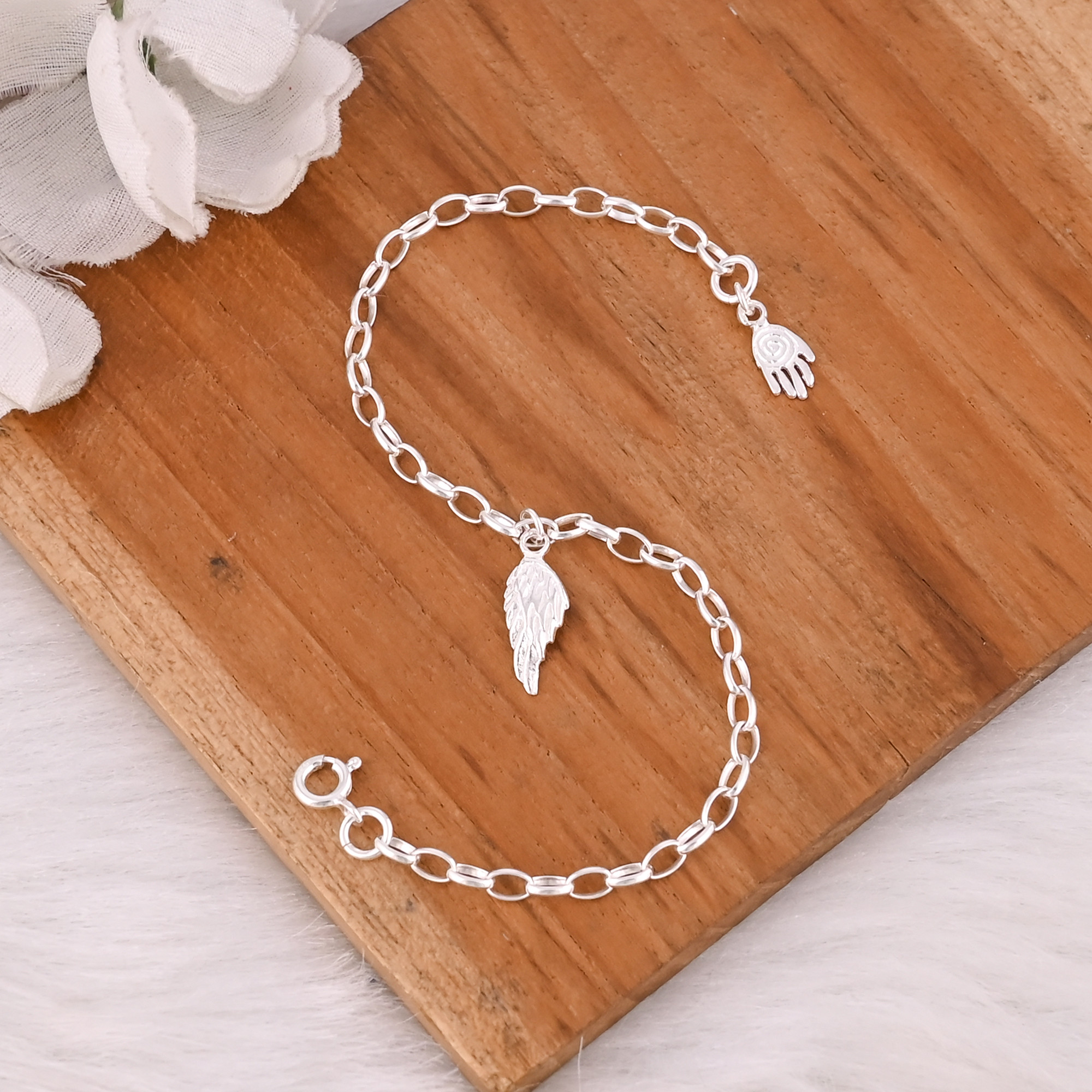Wholesale 925 Sterling Silver Vintage Style Link Chain Bracelets for Women Fashion Bracelet Engagement Wedding Party Gifts
