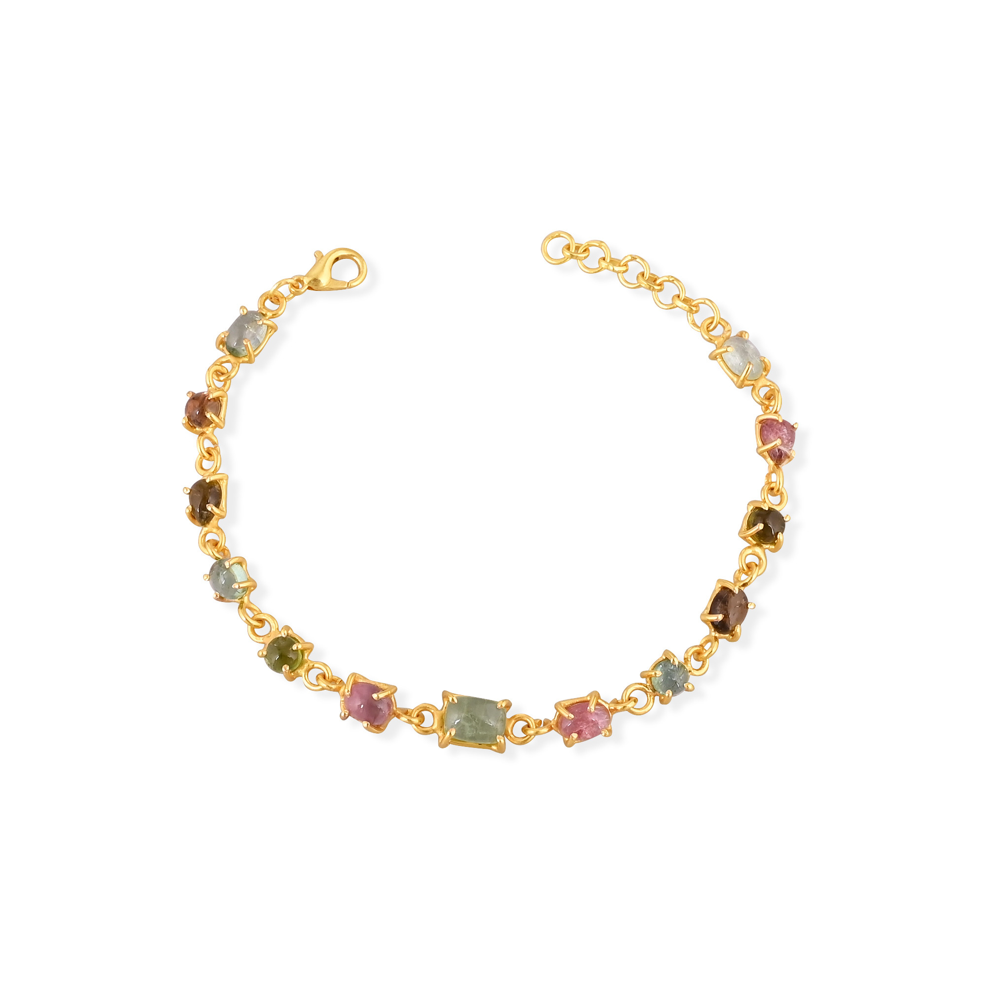 925 Sterling Silver Designer Tourmaline Bracelet for Women Girls Handmade Customized Bracelet Charm Jewelry Link Chain Bracelet