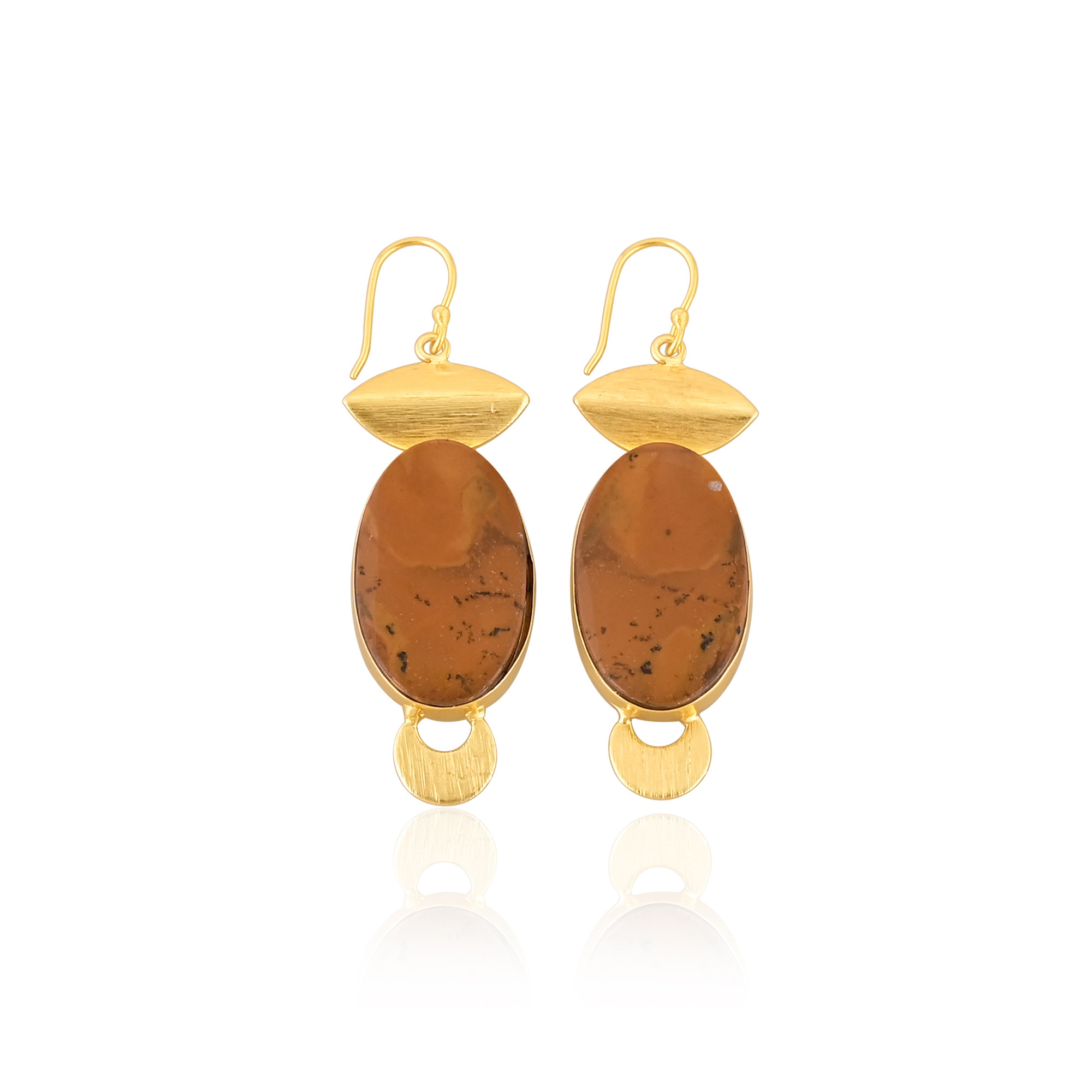 New Arrival Boho Malinga Jasper Gemstone Earring Hot Selling Brass Gold Plated Dangle Drop Earrings For Women Gifts Jewelry